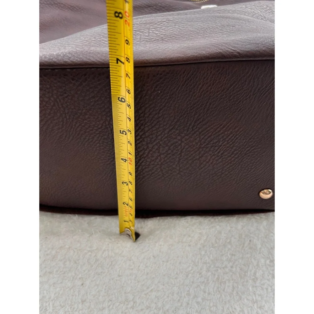 Nico Louise Women Chocolate Brown Pebbled Hobo Shoulder Bag Suede Leather Look